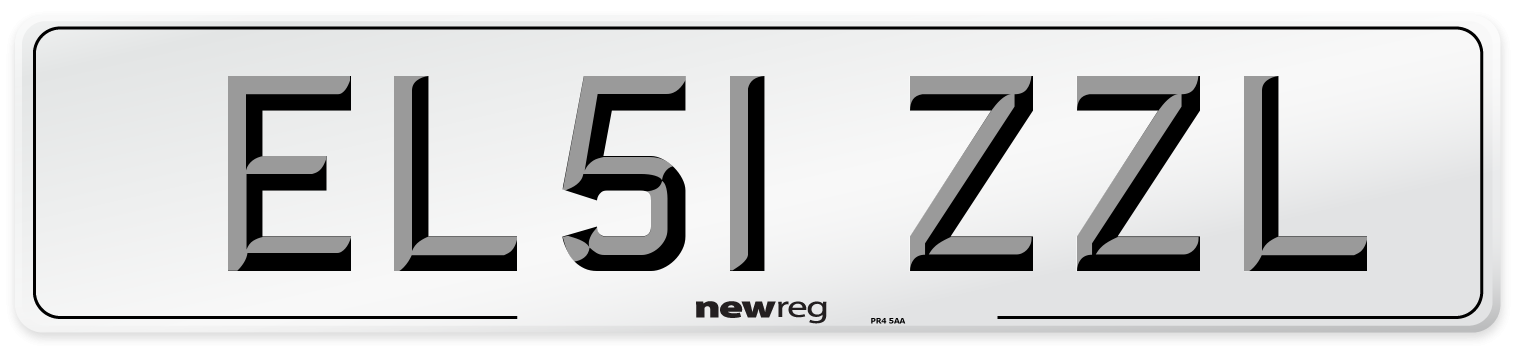 EL51 ZZL Number Plate from New Reg